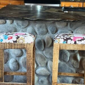 Floral Patterned Bar Stools